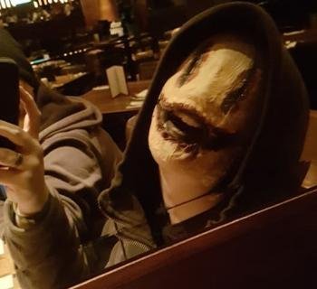 Smiley at dinner